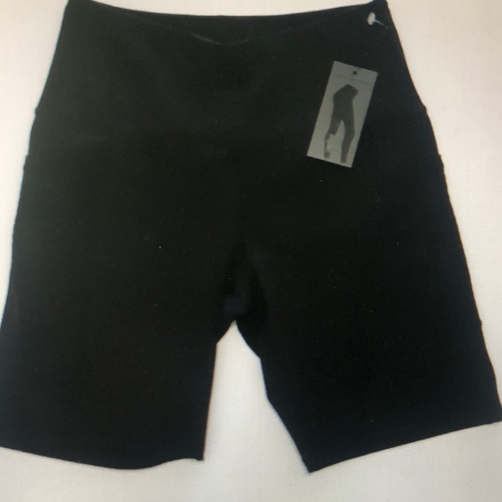 Black Biker Shorts with Tag